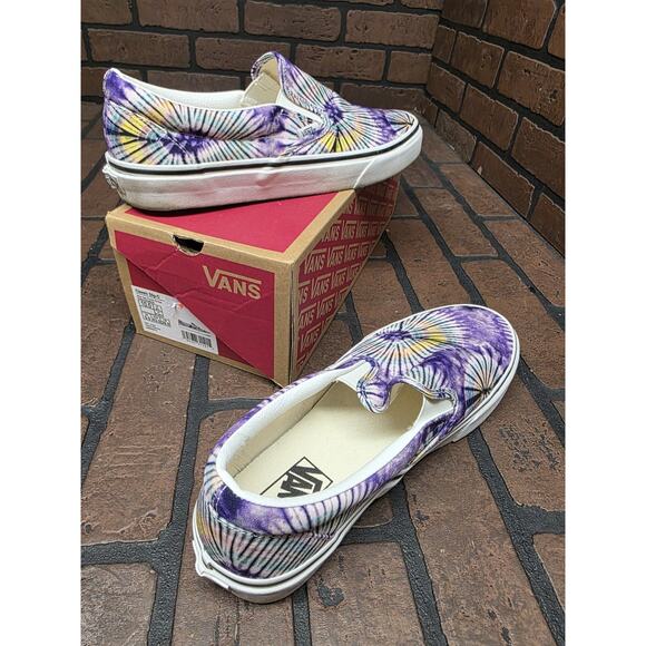 Vans Purple Multicolor Tie Dye Classic Slip-on Canvas Shoes M 10 W 11.5 - Picture 1 of 7